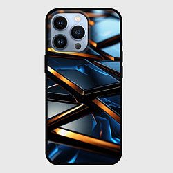 Чехол для iPhone 13 Pro Объемные блестящие плиты, цвет: 3D-черный