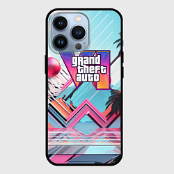 Чехол для iPhone 13 Pro Gta 6 логотип в стиле vice city, цвет: 3D-черный
