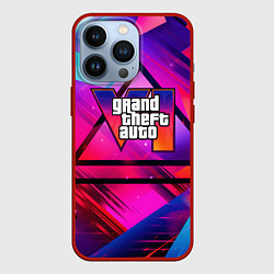 Чехол для iPhone 13 Pro GTA 6 logo абстракция, цвет: 3D-красный