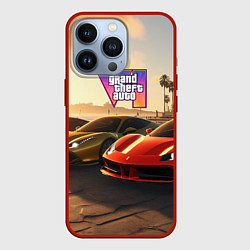 Чехол для iPhone 13 Pro ГТА6 автопарк, цвет: 3D-красный