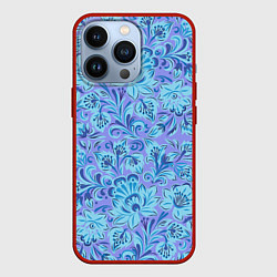 Чехол для iPhone 13 Pro Узоры и цветы гжель паттерн, цвет: 3D-красный