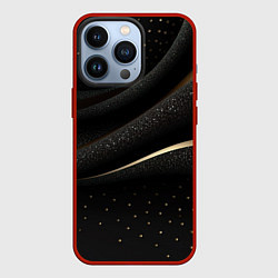 Чехол для iPhone 13 Pro Черный бархат и золото, цвет: 3D-красный