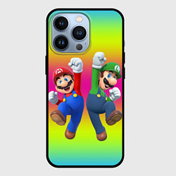 Чехол для iPhone 13 Pro Братья Марио, цвет: 3D-черный