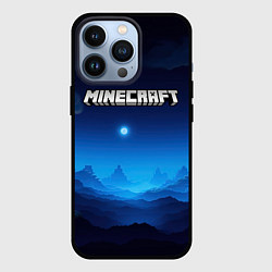 Чехол для iPhone 13 Pro Minecraft logo night, цвет: 3D-черный