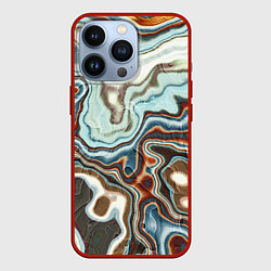 Чехол для iPhone 13 Pro Мраморная текстура, цвет: 3D-красный