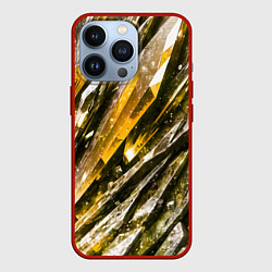Чехол для iPhone 13 Pro Драгоценные кристаллы жёлтые, цвет: 3D-красный