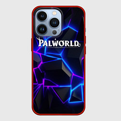 Чехол для iPhone 13 Pro Palworld логотип на ярких неоновых плитах, цвет: 3D-красный
