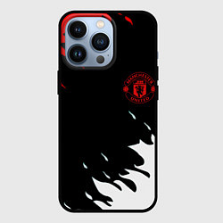 Чехол для iPhone 13 Pro Manchester United flame fc, цвет: 3D-черный