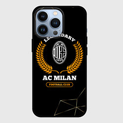 Чехол для iPhone 13 Pro Лого AC Milan и надпись legendary football club на, цвет: 3D-черный