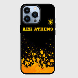 Чехол для iPhone 13 Pro AEK Athens - gold gradient посередине, цвет: 3D-черный