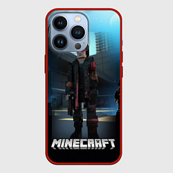 Чехол для iPhone 13 Pro Minecraft cyberpunk style, цвет: 3D-красный