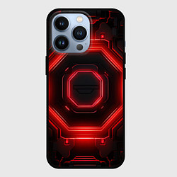 Чехол для iPhone 13 Pro Nvidia style black and red neon, цвет: 3D-черный