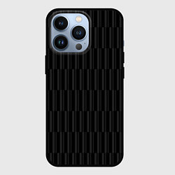 Чехол для iPhone 13 Pro Чёрный с серыми полосками, цвет: 3D-черный