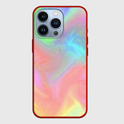 Чехол для iPhone 13 Pro Абстракция смесь красок светлый тай-дай, цвет: 3D-красный