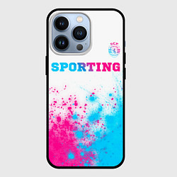 Чехол для iPhone 13 Pro Sporting neon gradient style посередине, цвет: 3D-черный