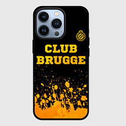 Чехол для iPhone 13 Pro Club Brugge - gold gradient посередине, цвет: 3D-черный