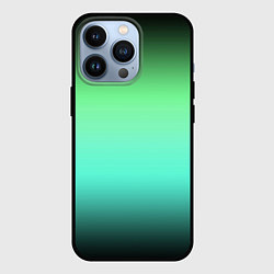 Чехол для iPhone 13 Pro Градиент изумрудно-чёрный, цвет: 3D-черный