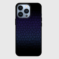 Чехол для iPhone 13 Pro Чёрно-фиолетовый мозаика крупная, цвет: 3D-черный