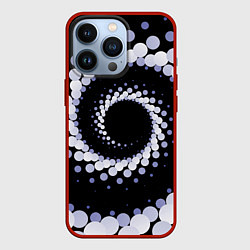 Чехол для iPhone 13 Pro Спираль из окружностей, цвет: 3D-красный
