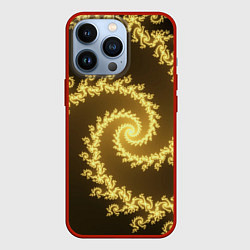 Чехол iPhone 13 Pro Желтая спираль фракталов