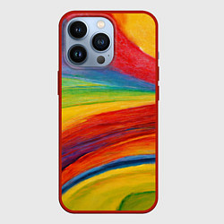 Чехол для iPhone 13 Pro Рисунок масляной пастелью, цвет: 3D-красный