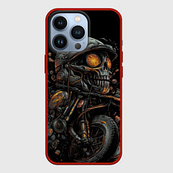 Чехол для iPhone 13 Pro Большой череп на мото, цвет: 3D-красный
