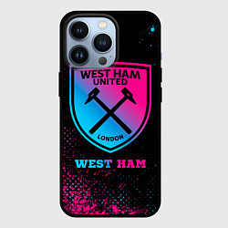 Чехол для iPhone 13 Pro West Ham - neon gradient, цвет: 3D-черный