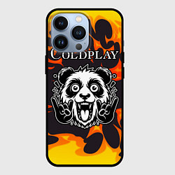 Чехол для iPhone 13 Pro Coldplay рок панда и огонь, цвет: 3D-черный