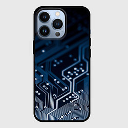 Чехол для iPhone 13 Pro Дорожки платы, цвет: 3D-черный