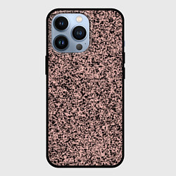 Чехол для iPhone 13 Pro Бледно-розовый с чёрными пятнами текстура, цвет: 3D-черный