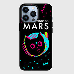 Чехол для iPhone 13 Pro Thirty Seconds to Mars - rock star cat, цвет: 3D-черный