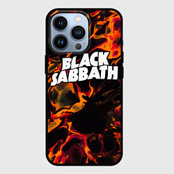 Чехол для iPhone 13 Pro Black Sabbath red lava, цвет: 3D-черный