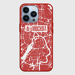 Чехол для iPhone 13 Pro Красная карта Москвы, цвет: 3D-красный