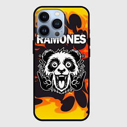 Чехол для iPhone 13 Pro Ramones рок панда и огонь, цвет: 3D-черный