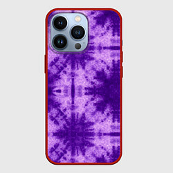 Чехол для iPhone 13 Pro Тай дай фиолетовый, цвет: 3D-красный