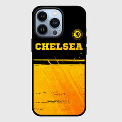 Чехол для iPhone 13 Pro Chelsea - gold gradient посередине, цвет: 3D-черный