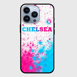 Чехол для iPhone 13 Pro Chelsea neon gradient style посередине, цвет: 3D-черный