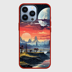 Чехол для iPhone 13 Pro Космический фантазийный мир на другой планете, цвет: 3D-красный
