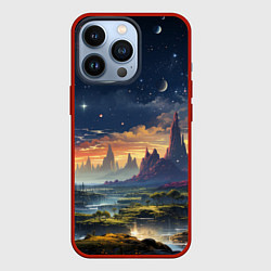 Чехол для iPhone 13 Pro Космический фантазийный мир на другой планете, цвет: 3D-красный