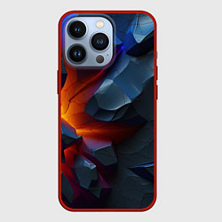 Чехол для iPhone 13 Pro Объемные камни в разломе, цвет: 3D-красный