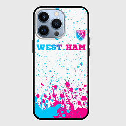 Чехол для iPhone 13 Pro West Ham neon gradient style посередине, цвет: 3D-черный