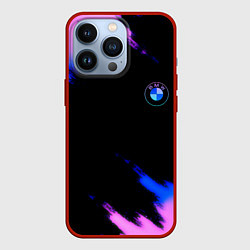 Чехол для iPhone 13 Pro BMW неоновые краски спорт, цвет: 3D-красный