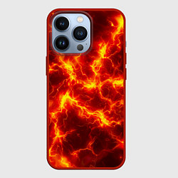 Чехол для iPhone 13 Pro Текстура огня, цвет: 3D-красный