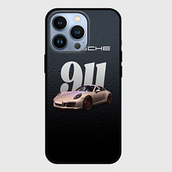 Чехол для iPhone 13 Pro Спортивный автомобиль Porsche 911, цвет: 3D-черный