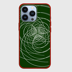 Чехол для iPhone 13 Pro Контурные вихри, цвет: 3D-красный