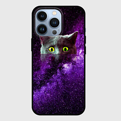 Чехол для iPhone 13 Pro Кошак в космосе, цвет: 3D-черный