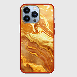 Чехол iPhone 13 Pro Жидкое золото текстура
