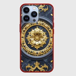 Чехол iPhone 13 Pro Объемные золотые классические узоры