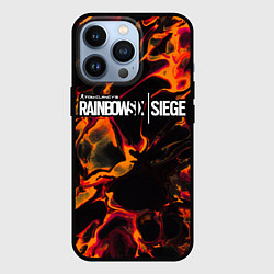 Чехол для iPhone 13 Pro Rainbow Six red lava, цвет: 3D-черный