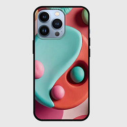 Чехол для iPhone 13 Pro Пластилиновый медальон с шариками, цвет: 3D-черный